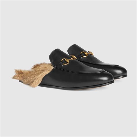 gucci princetown leather slipper hk|Gucci princetown striped slippers.